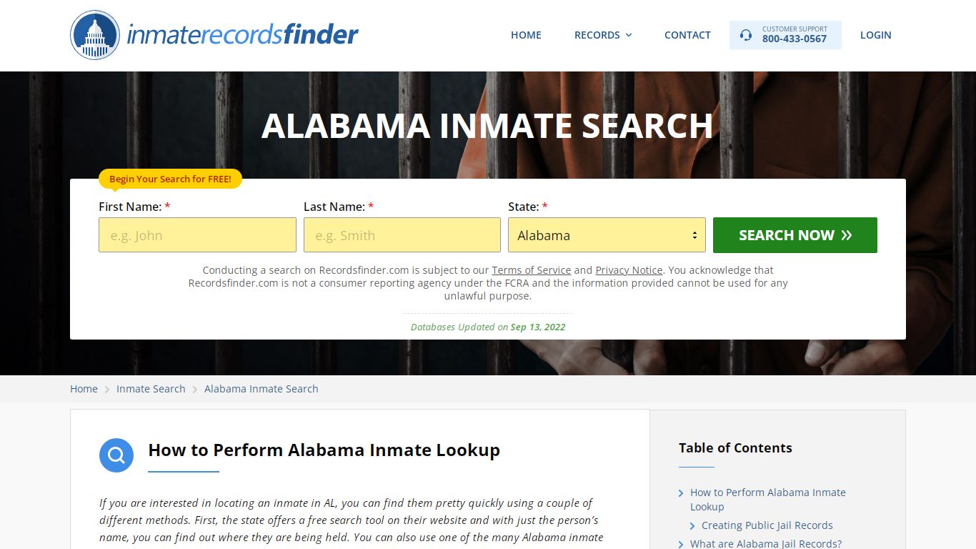 Alabama Inmate Search - Jail & Prison Records Online - RecordsFinder