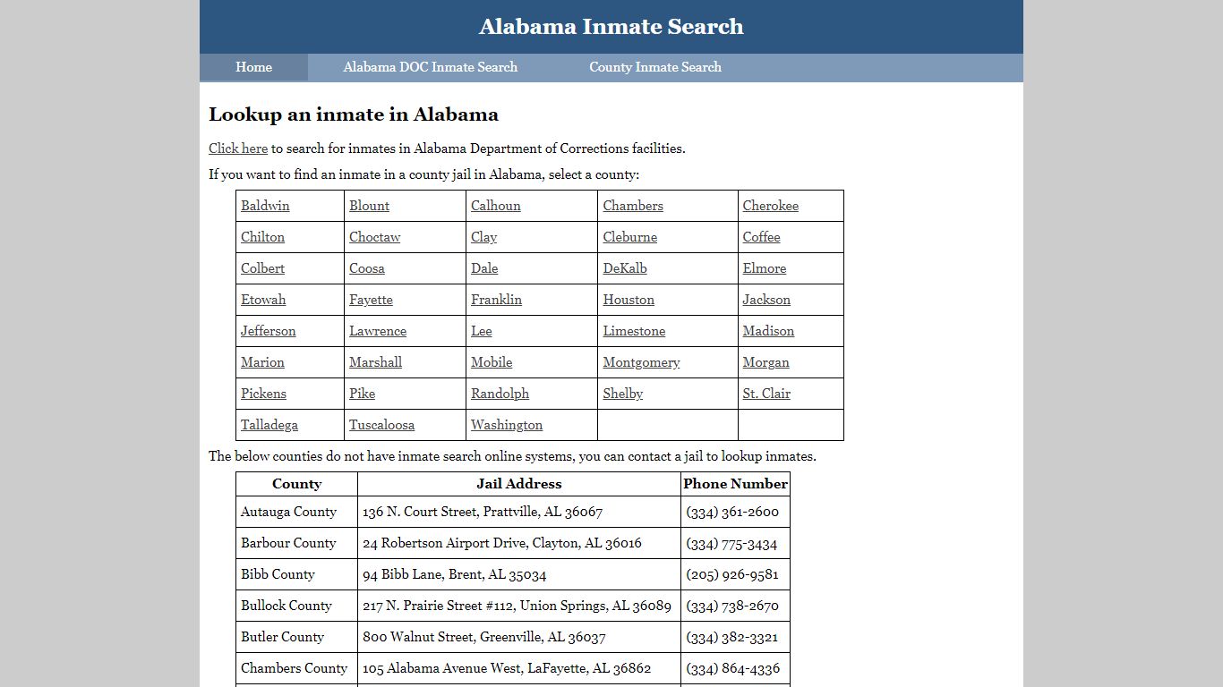 Alabama Inmate Search